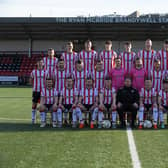 Derry City First Team Squad 2024 with manager Ruaidhrí Higgins. Photo: George Sweeney