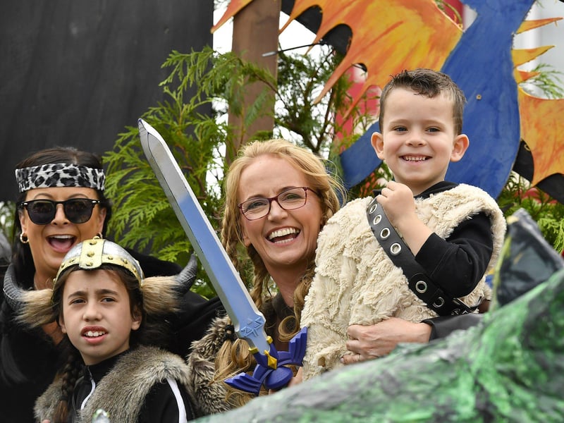 Participants pictured in the Clonmany Festival Parade on Sunday afternoon. Photo: George Sweeney