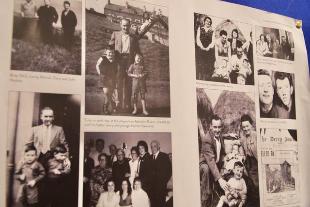 A section of an exhibition that was on display during the launch of Tony Hassan's new memoir 'From Old Streets to New Homes' in Shantallow.