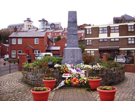 The Bloody Sunday memorial in Rossville Street.