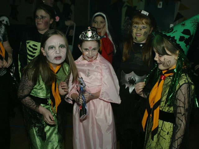 Young people boogying at a Halloween Disco in 2003