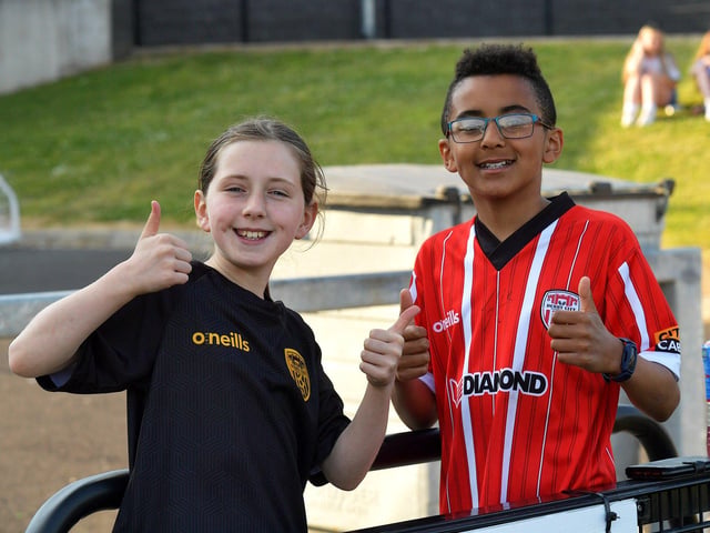 Fans in the Ryan McBride Brandywell Stadium for the Derry City versus Bohemian game on Friday evening. Photo: George Sweeney. DER2322GS – 123