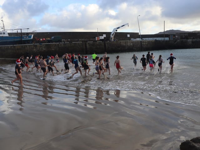Malin Head Community Christmas Day Swim at Portmor Beach.