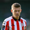 22 June 2026; James McClean of Derry City during the SSE Airtricity Men’s Premier Division match between Shamrock Rovers and Derry City at Tallaght Stadium in Dublin. Photo by Stephen McCarthy/Sportsfile