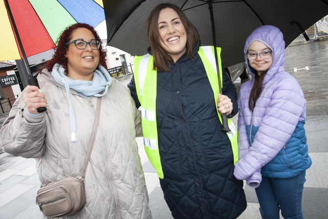 Julie Middleton pictured on Saturday at ‘Ruby’s Walk’ with Sienna and Croise Gallagher.
