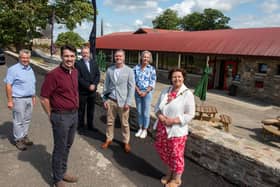 The Mayor, Councillor Patricia Logue with David Gilliland, Brook Hall Estate and Gardens, John Gilliland, Matt Doherty, Visit Derry, Ciaran Doherty Tourism NI and Andrea Campbell, DCSDC