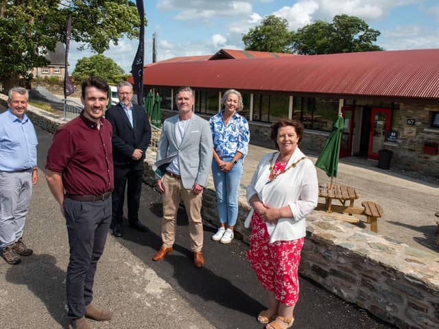 The Mayor, Councillor Patricia Logue with David Gilliland, Brook Hall Estate and Gardens, John Gilliland, Matt Doherty, Visit Derry, Ciaran Doherty Tourism NI and Andrea Campbell, DCSDC