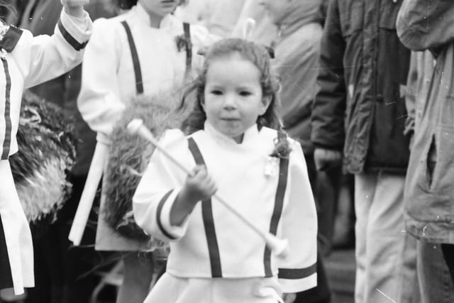 A young participant at the 1993 Buncrana St. Patrick's Day parade.