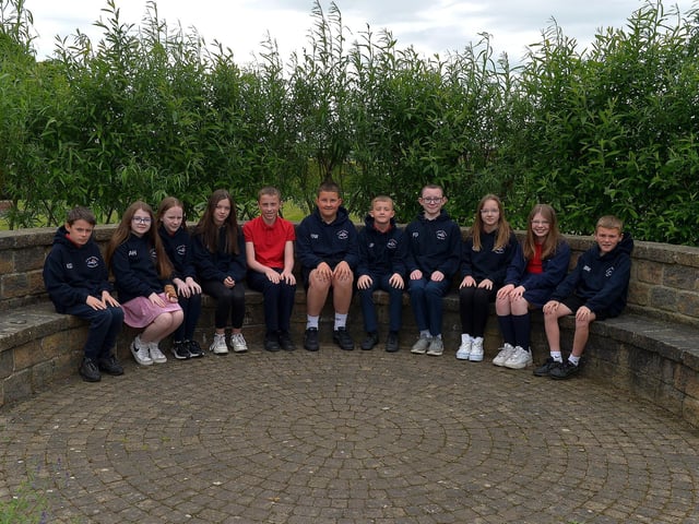 Mrs O’Donnell’s P7 leavers class at St Oliver Plunkett Primary School.  Photo: George Sweeney.  DER2320GS – 72