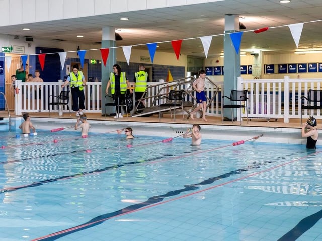 In the pool at the biggest-ever Caina Healey Children's Try-a-Tri, a special event organised by the Bogside and Brandywell Health Forum in partnership with the Danny Quigley Fund.