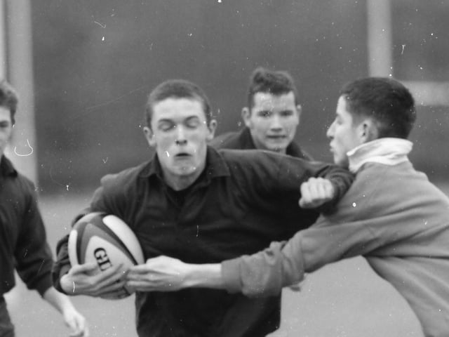 The first ever rugby union clash between St. Peter's and St. Joseph's was a keenly contested affair.