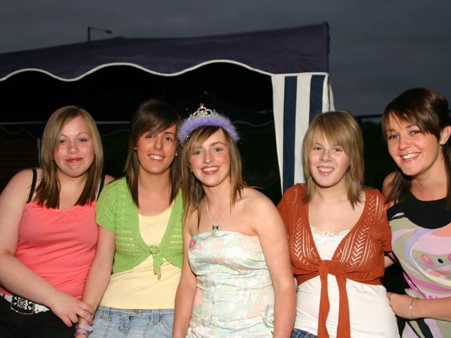 Clare Smith Birthday Girl with friends Donna Catherine Clare Ursula and Jennifer 7093dd : Parties and celebrations in Derry back in July 2005: Clare Smith.