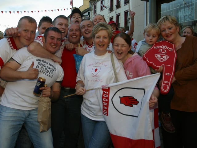 Celebrating Tyrone winning the All-Ireland Senior Football Championship against Armagh in September 2003