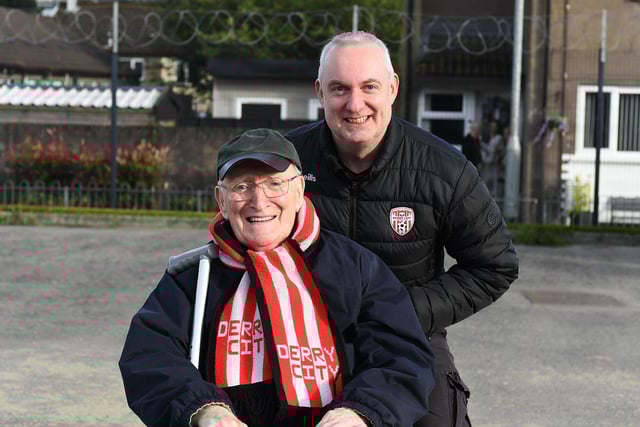 Fans arrive for Derry City’s game against Dundalk in the Brandywell. Photograph: George Sweeney