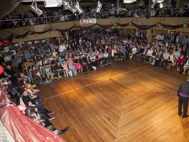A section of the large attendance at the Jigs and Reels competition at the Plaza Ballroom, Buncrana on Saturday night. The event was in aid of Carndonagh GAA Club.
 DER1016MC034