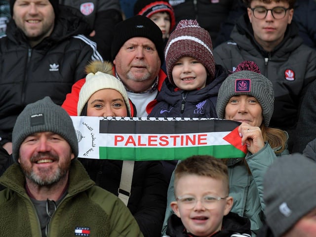 Fans at Derry’s game against Dublin, in Celtic Park, on Saturday. Photo: George Sweeney