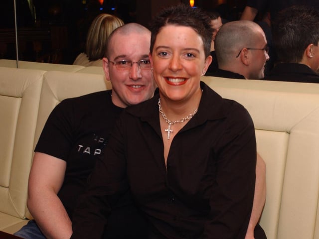 Linda Mellon  with her husband David celebrating her 28th birthday at the Strand Restaurant. (0303CG08)                                :.