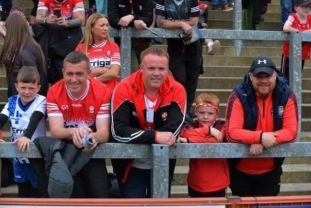 Derry fans at the game against Armagh in Celtic Park. Photo: George Sweeney
