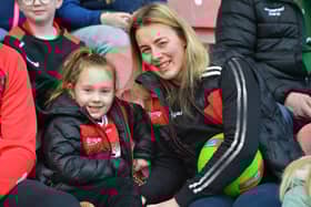 Fans in Celtic Park on Sunday afternoon for Derry's National football League game against Mayo. Photo: George Sweeney