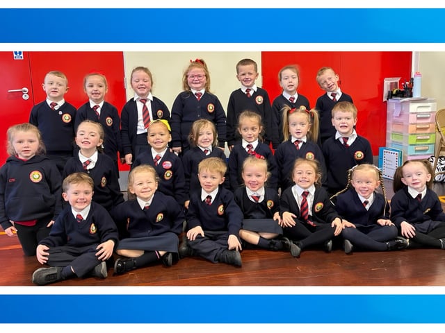 Mrs McGuinness' P1 class at Holy Child Primary School.