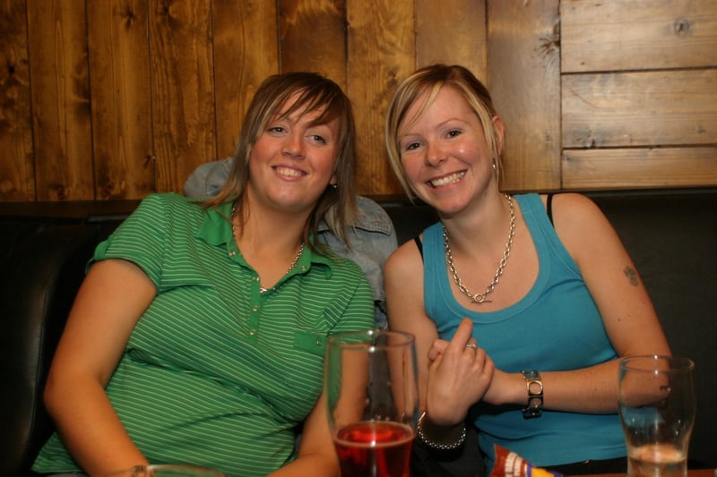 Patrons and staff at Downey's bar back in July 2004.
