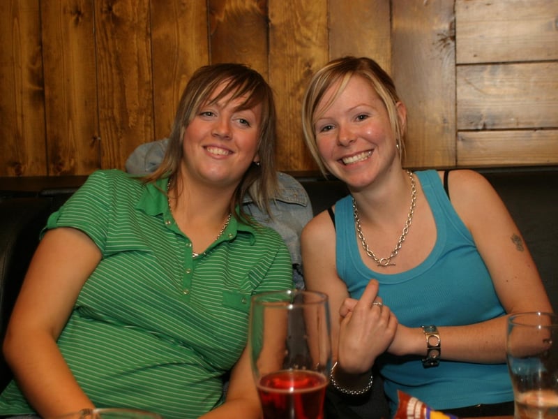 Patrons and staff at Downey's bar back in July 2004.