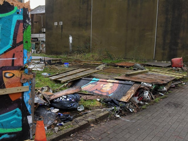 Damage from Storm Isha on Sackville Street. Photo: George Sweeney