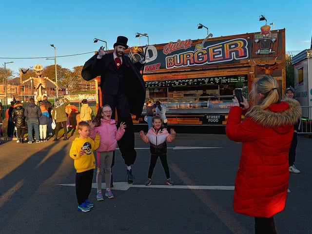 Dracula poses for photos at Cullen's Halloween Funfair in Ebrington Square. Photo: George Sweeney.  DER2243GS – 060