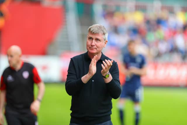 Stephen Kenny pictured during his first game as St Pat's manager against Derry City. Photo by Kevin Moore.