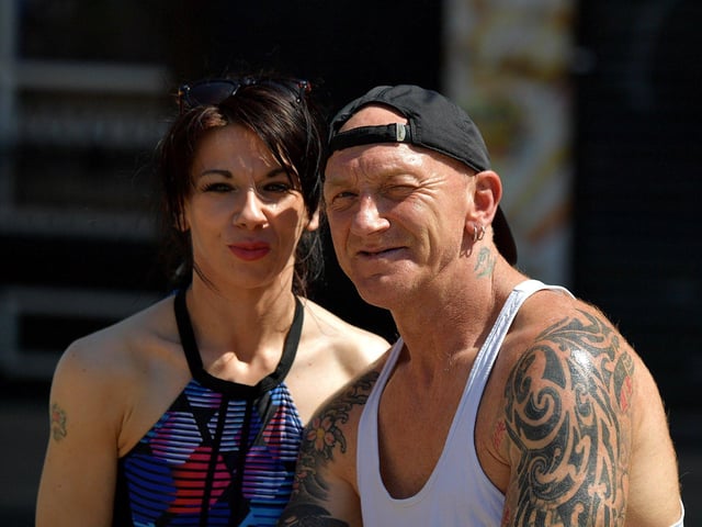Sabrina and Eddie enjoy the summer sunshine. Photo: George Sweeney. DER2322GS - 79