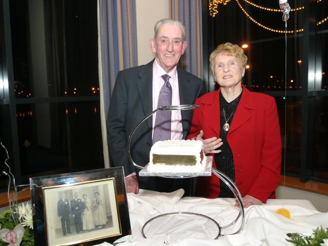 Mr and Mrs Greene celebrating their Golden Wedding anniversary in 2004.