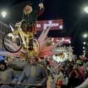 The colourful Derry Christmas procession passes through the city centre. Photo: George Sweeney. DER2248GS - 03