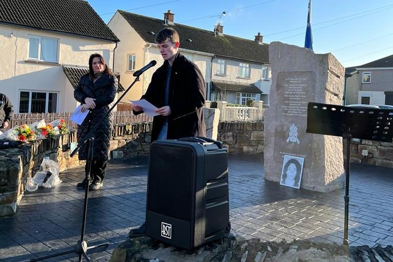 The 50th anniversary commemoration for IRA Volunteer Joe Walker at the Republican Monument in Central Drive.