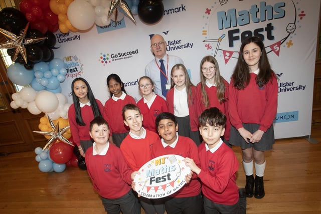 Pupils from Lisnagelvin PS taking part in Friday's Maths Fest.