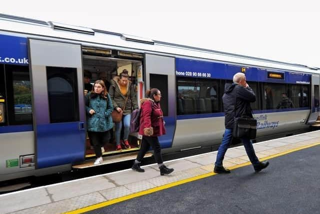 Passengers arriving on the Derry line. (File picture)