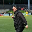 Derry City manager Ruaidhri Higgins salutes the fans at the end of the game against KuPs. Photo: George Sweeney. DER2330GS -