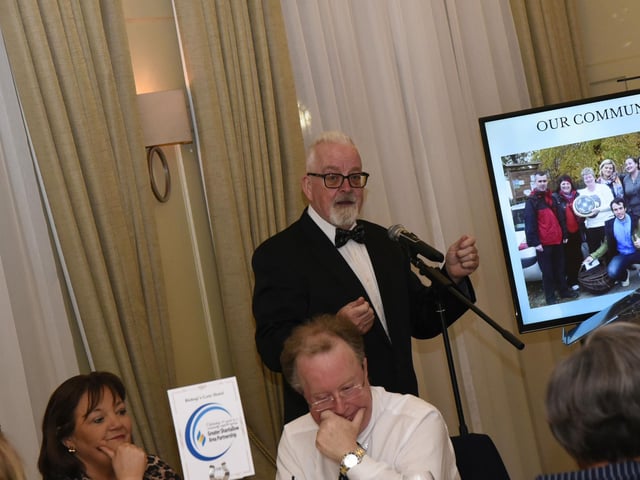 Charlie McDaid, founding member, GSAP addressing the attendance at the Greater Shantallow Area Partnership's 30th anniversary celebrations. (Photos: Jim McCafferty Photography) : .