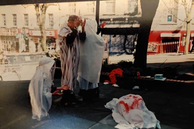 A public anti-war performance in Derry. (Picture: Frankie McMenamin)