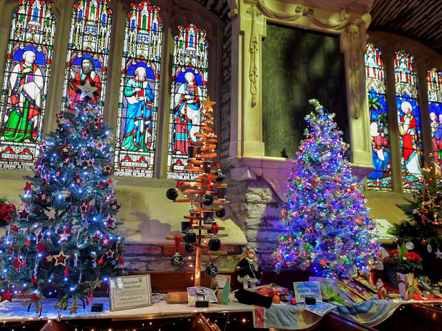 The exuberant Christmas display in St Columb’s Cathedral  marking the Christmas Festival.  Photo: George Sweeney