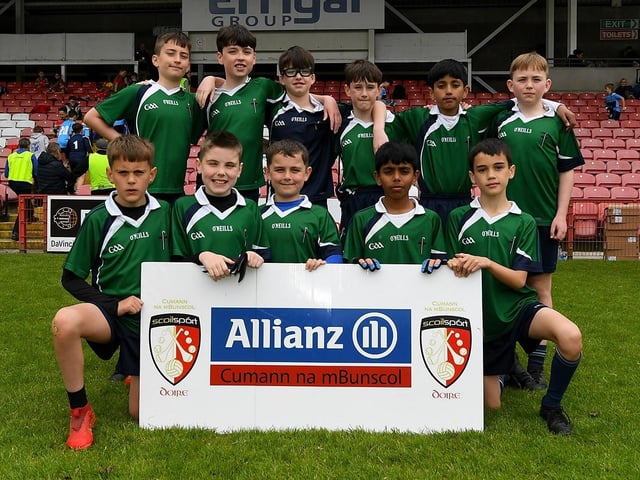 Derry Primary Schools Boys Finals at Celtic Park: Good Shepherd Primary School. Photo: George Sweeney