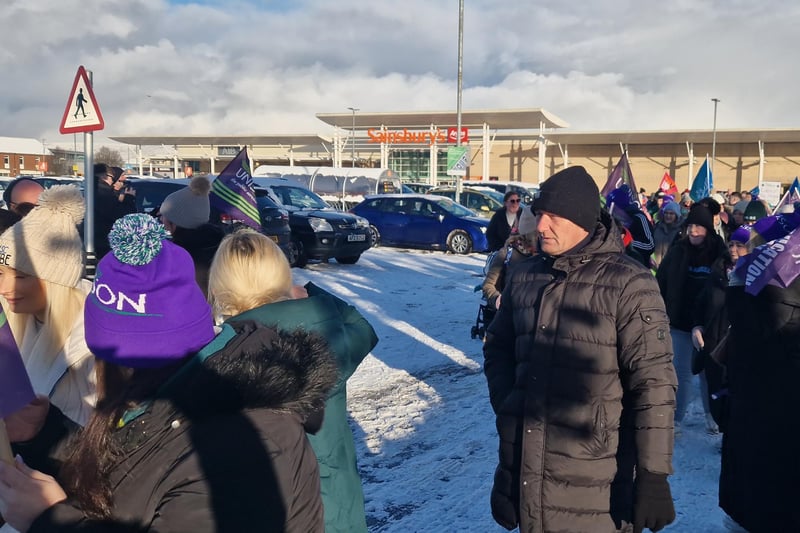 Marchers set off from Sainsbury's car park.