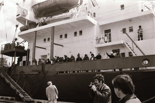 In June 1985, 40 years ago, six men who had stowed away on a boat to escape the famine in Ethiopia arrived in Derry. They were refused asylum elsewhere but were granted permission to stay in Derry and were welcomed with open arms by the city after being led off the boat by John Hume himself. Their story made headlines around the world.