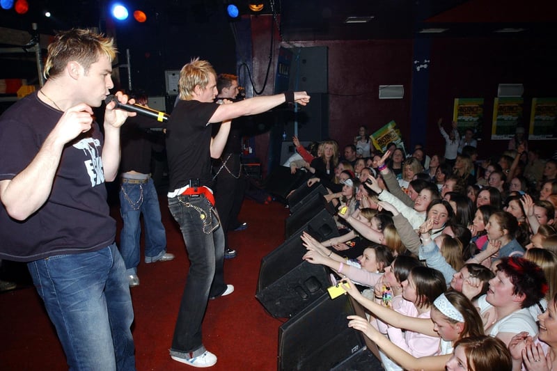 Boyband Wot Nxt performing at the Nerve Centre in Derry in 2004.