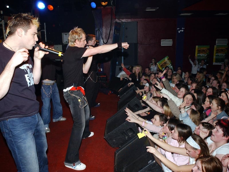 Boyband Wot Nxt performing at the Nerve Centre in Derry in 2004.