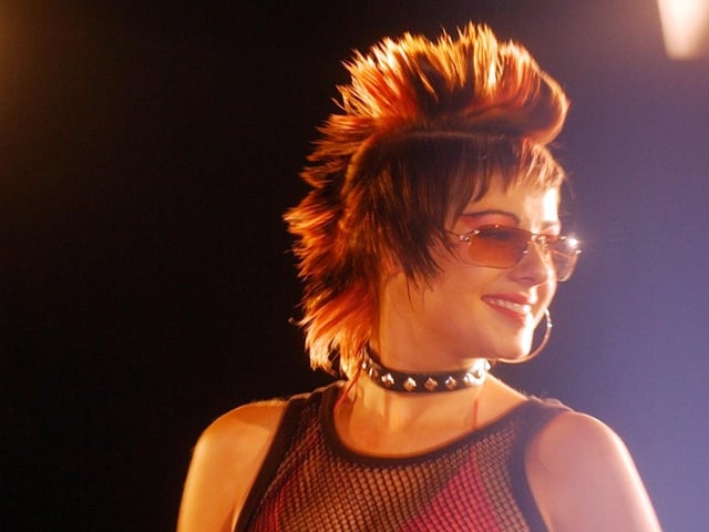 One hairdressing student working the catwalk.