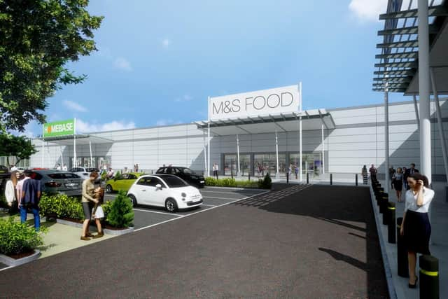 The plans would have seen a much larger Marks & Spencer Store next to Homebase in Crescent Link.