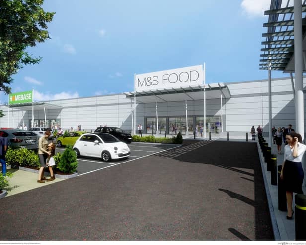The plans would have seen a much larger Marks & Spencer Store next to Homebase in Crescent Link.