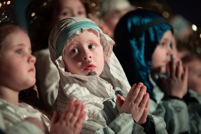 Inn Keeper and Shepherds waiting for a call to take to the stage at Steelstown PS Nativity. (Photos: Jim McCafferty Photography)