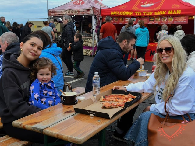 People enjoy street food at the Foyle Maritime Festival. . Photo: George Sweeney