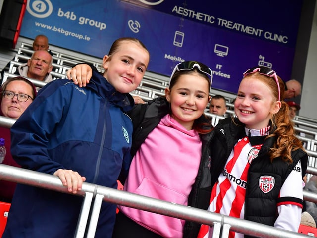 All smiles in the North Stand before Derry's league fixture against Waterford at Brandywell.